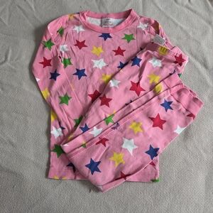 Hanna Andersson Pink Star Print Pajama Set with Multicolor Stars